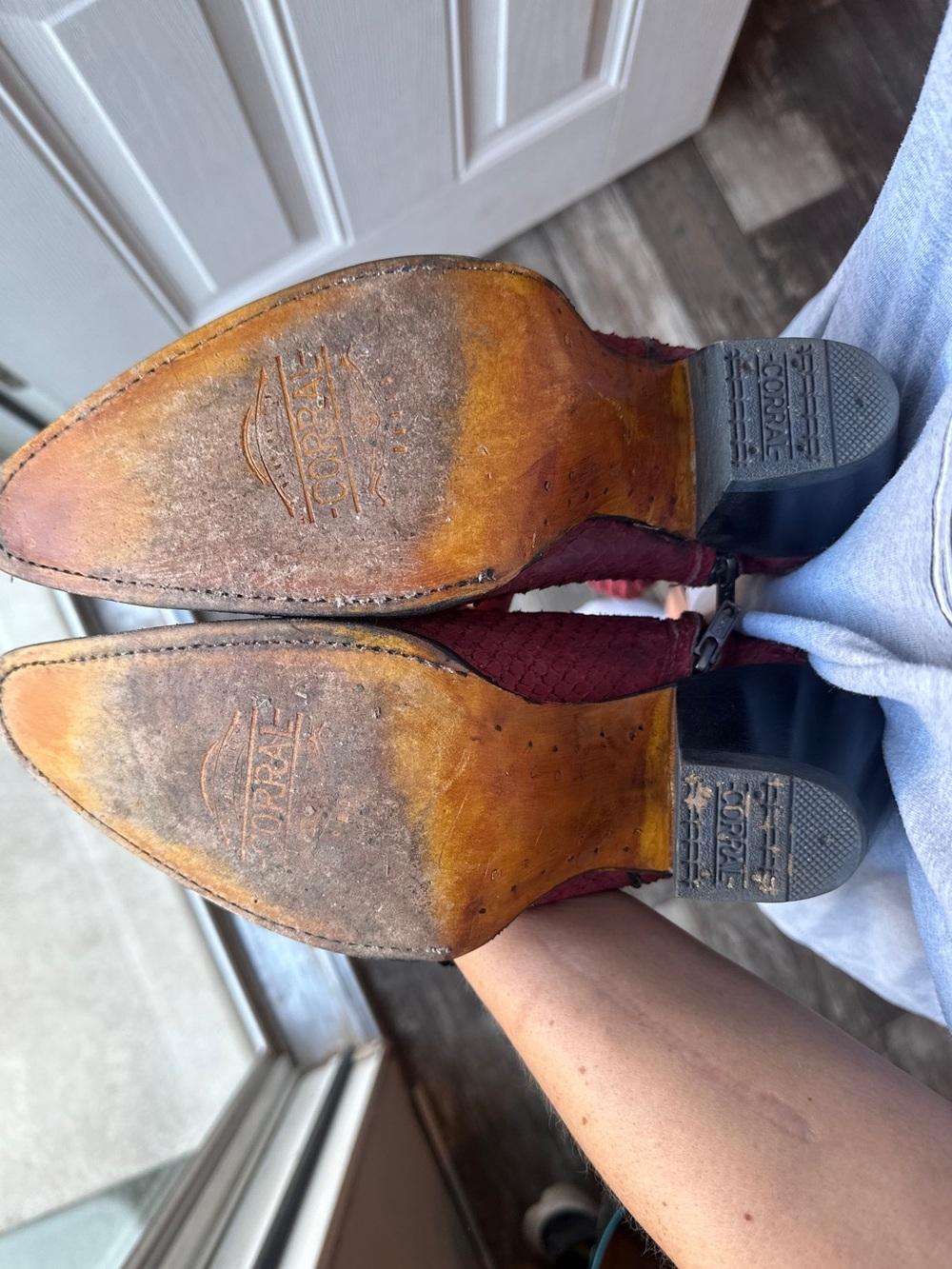 Corral Red Python Over-the-Knee Snip Toe Boot - Picture 5 of 5